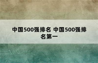 中国500强排名 中国500强排名第一